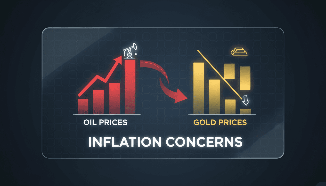 Gold prices decline amid rising oil prices and inflation concerns