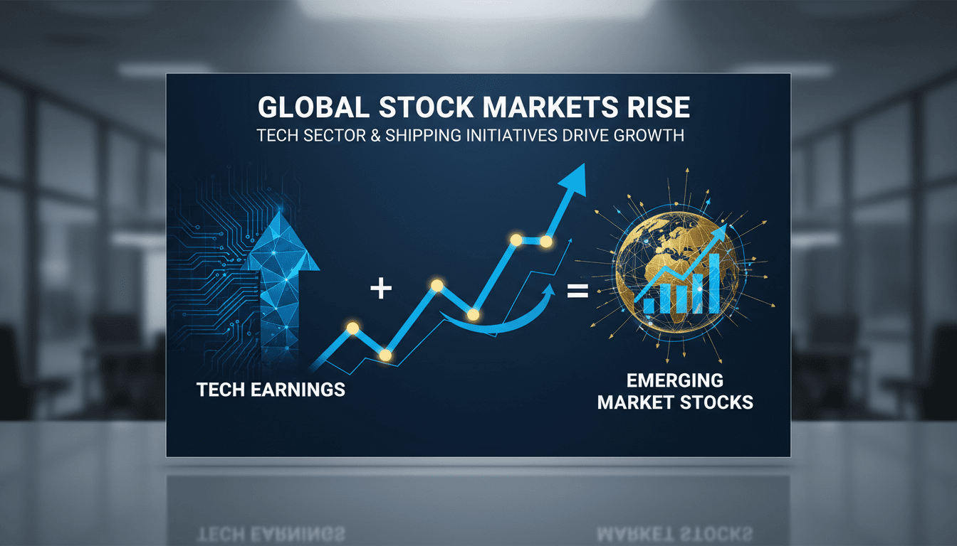Global stock market trends influenced by tech sector performance and shipping initiatives.