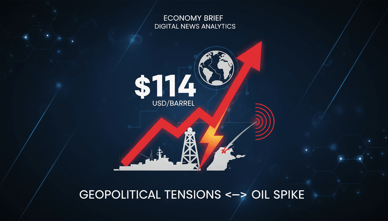 Oil prices rising graphic with geopolitical context