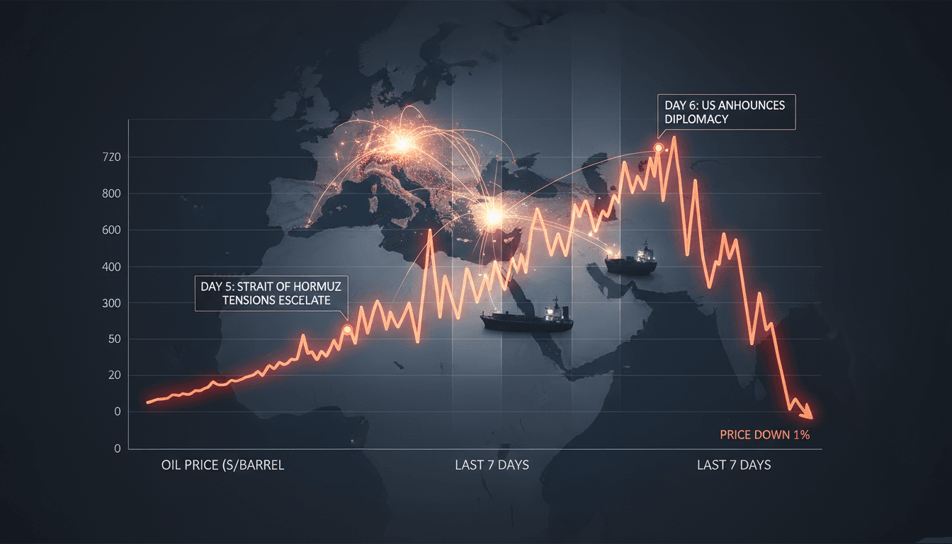 Graph showing oil price fluctuations in response to geopolitical events.