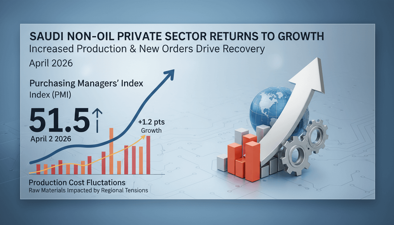 Graph showing the rise of Saudi Arabia's PMI in April 2026