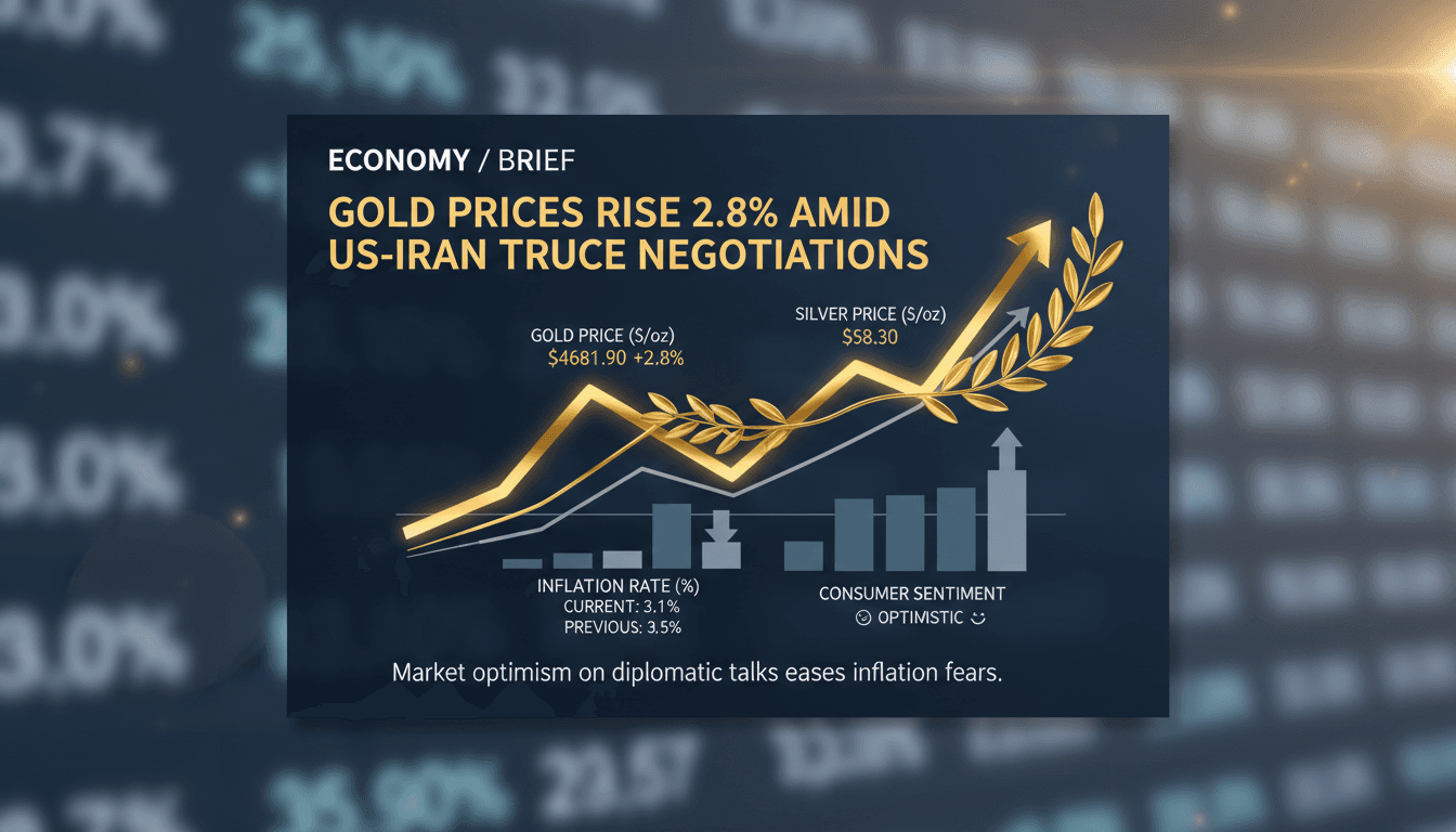 Gold prices rise 2.8% amid US-Iran truce negotiations