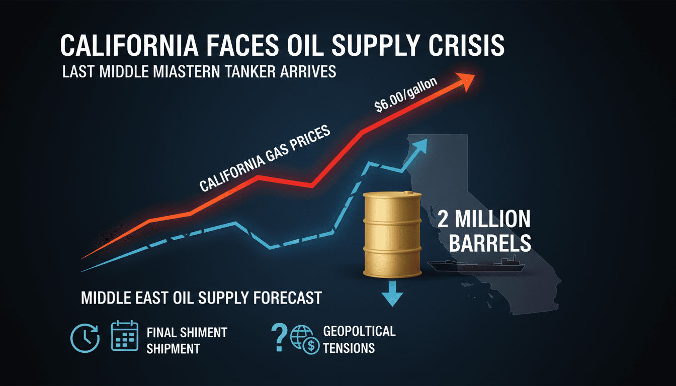 A tanker delivering oil to California amidst rising gas prices.
