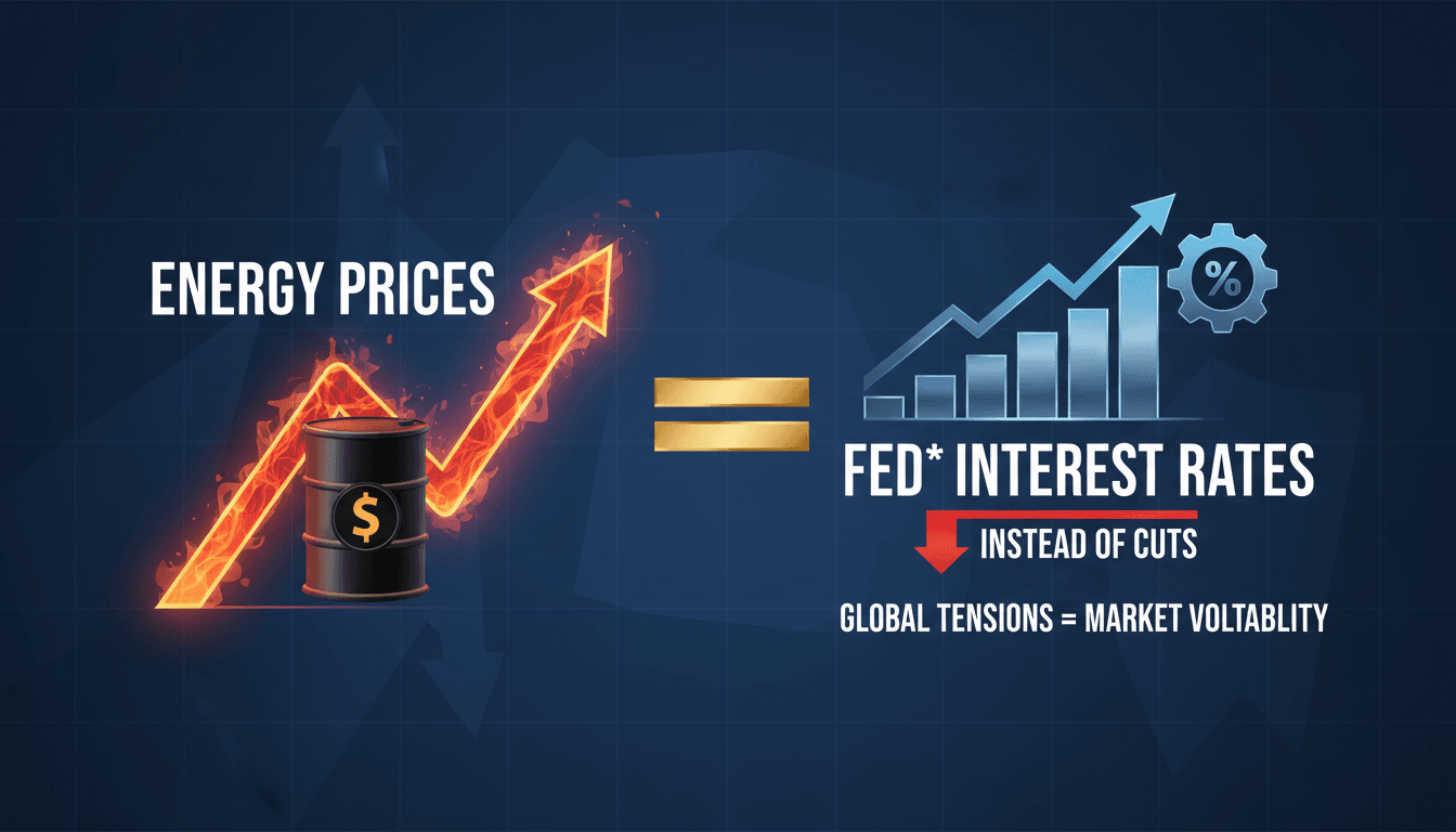 Graph showing the impact of geopolitical tensions on interest rates and energy prices.