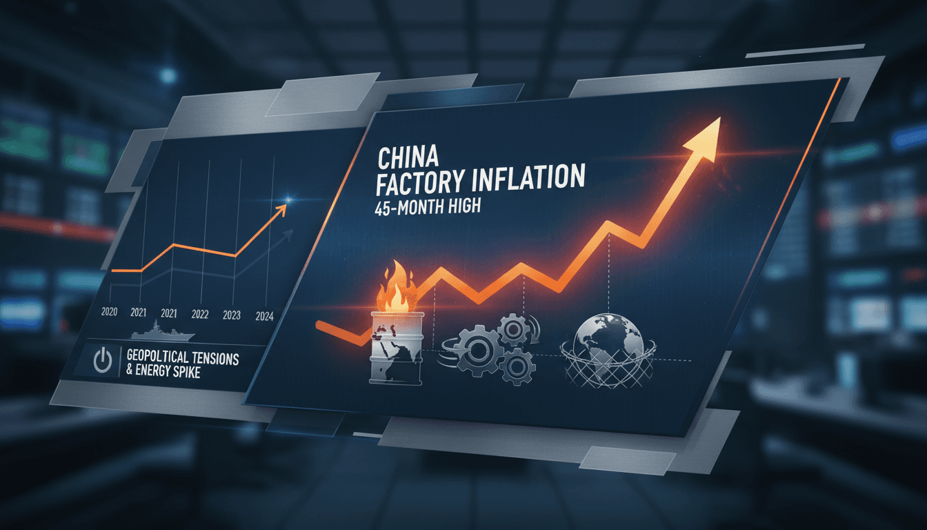 Graph showing China's factory inflation trends and geopolitical influences.
