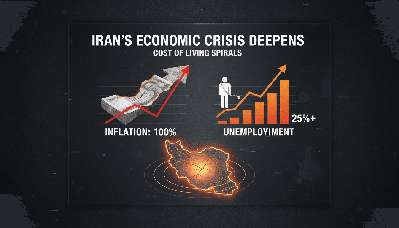 A graph showing the rise of inflation rates in Iran alongside food prices.
