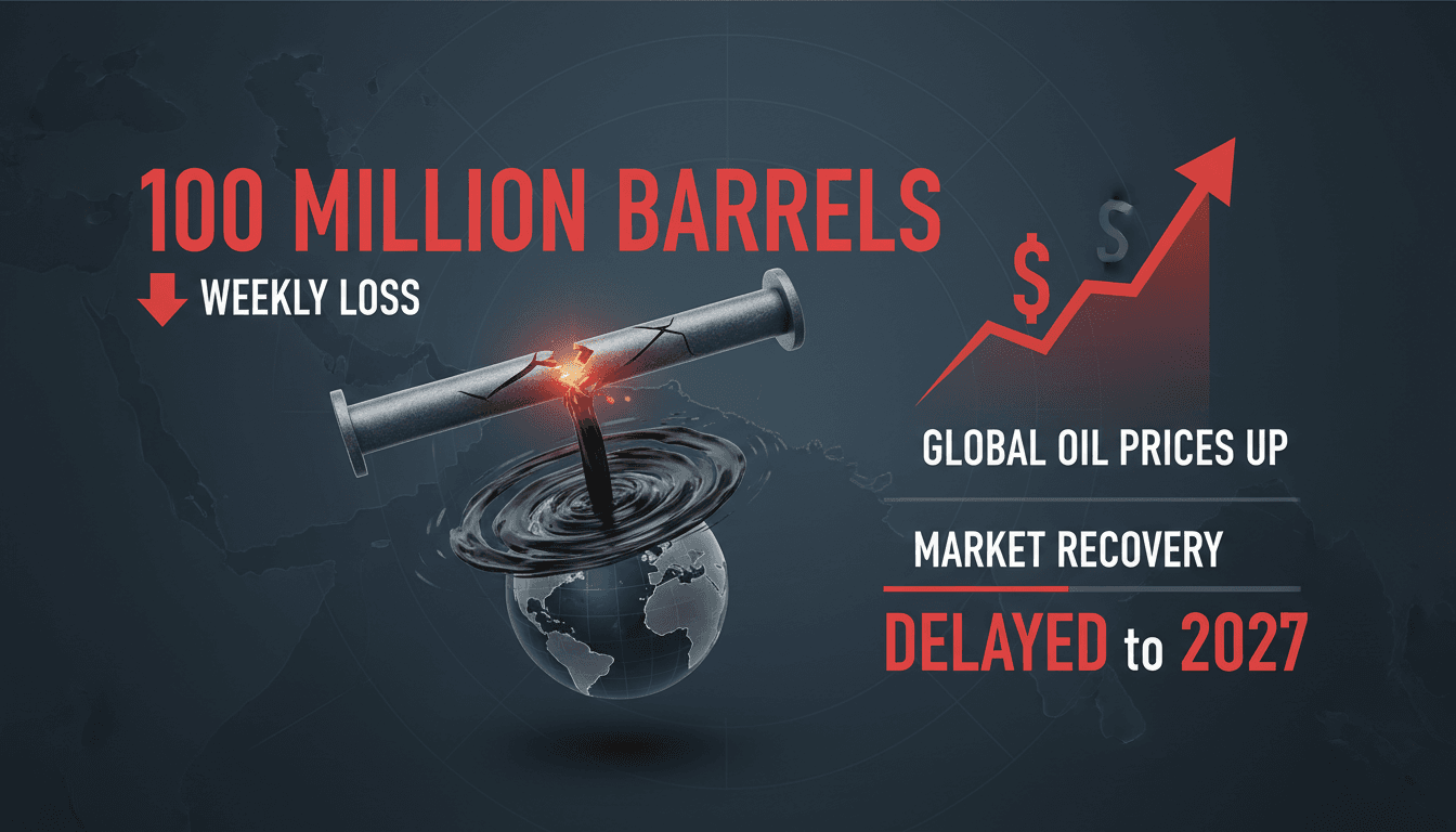 Visual representation of oil supply chain disruptions due to Strait of Hormuz instability.