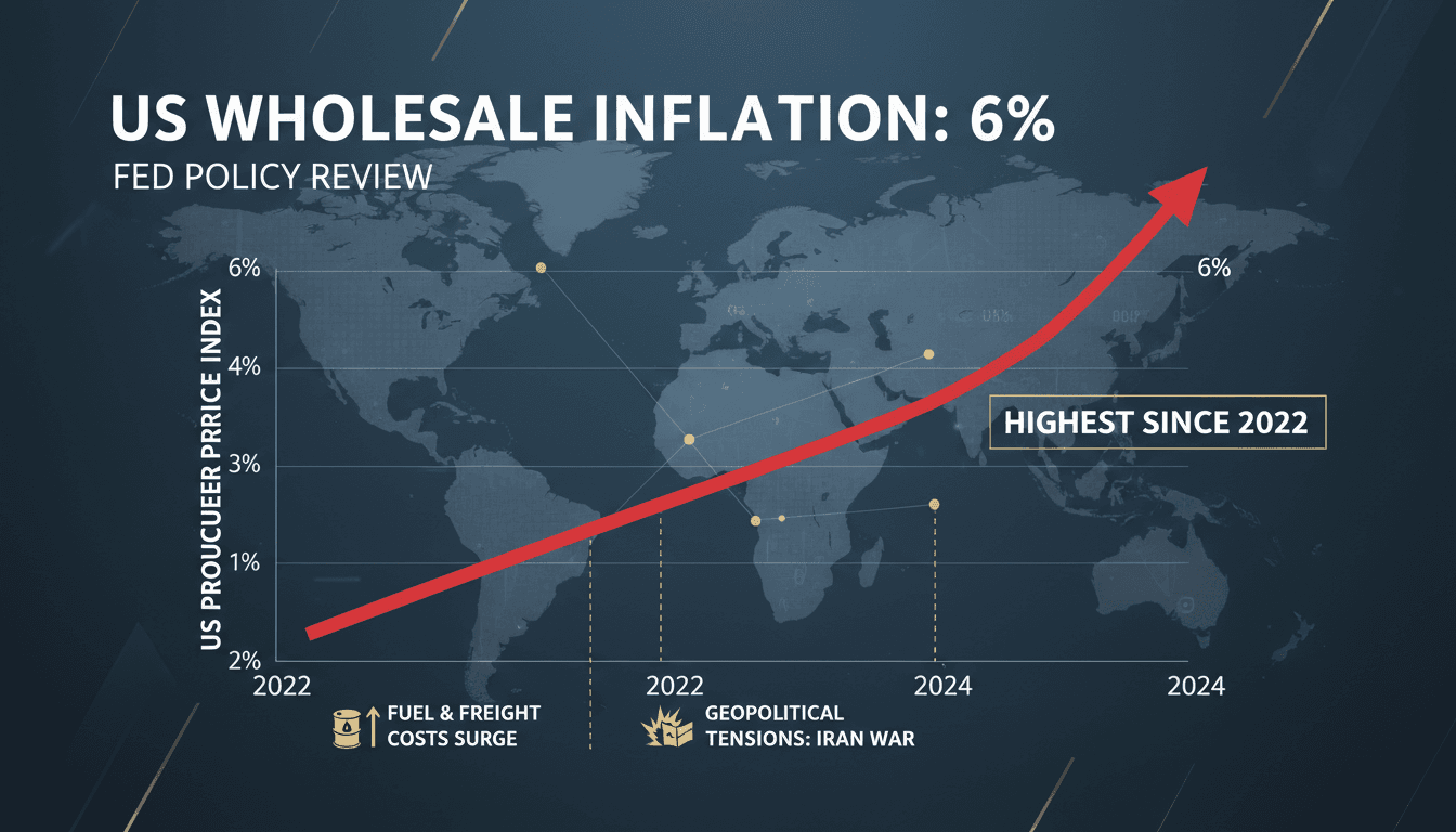 Graph showing the rise of US wholesale inflation to 6% in 2023