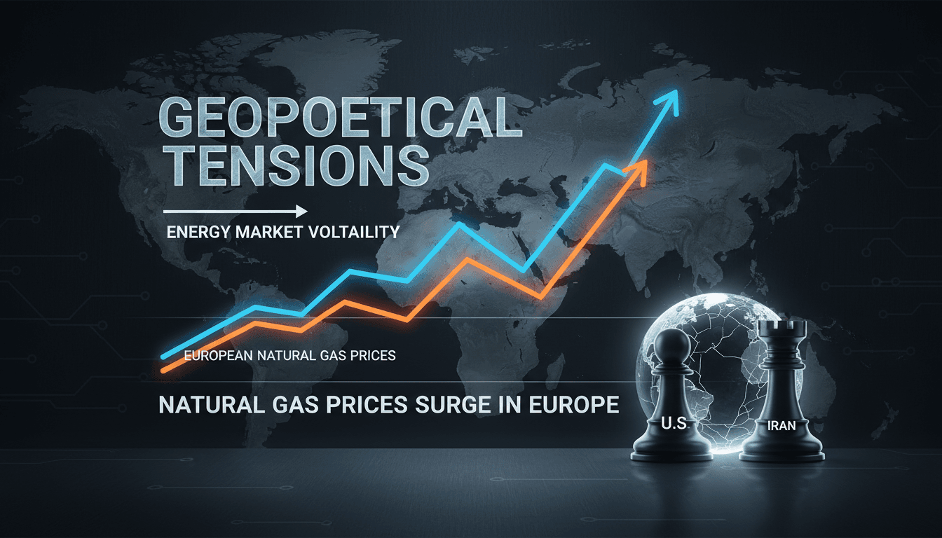Graph showing the rise in natural gas prices in Europe linked to geopolitical tensions.