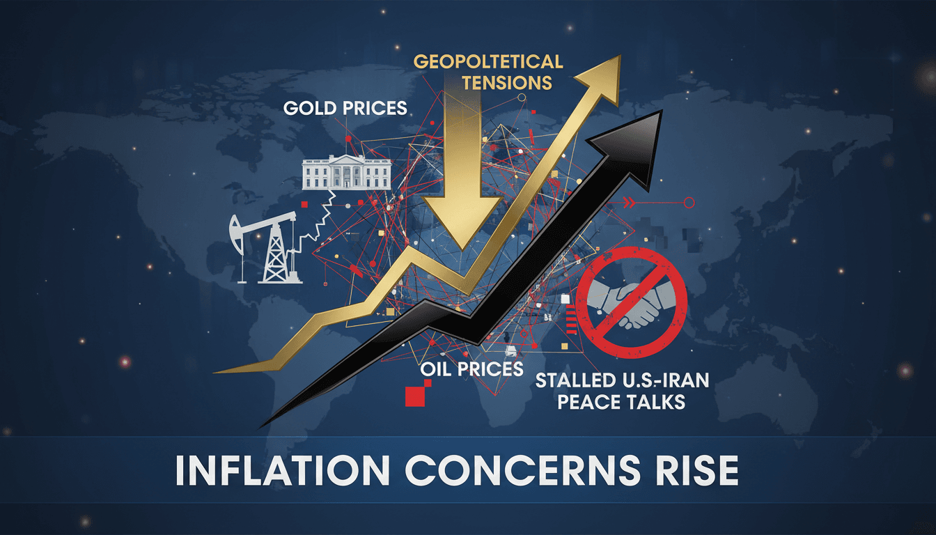 Gold prices decline as inflation concerns rise amid stalled U.S.-Iran peace talks