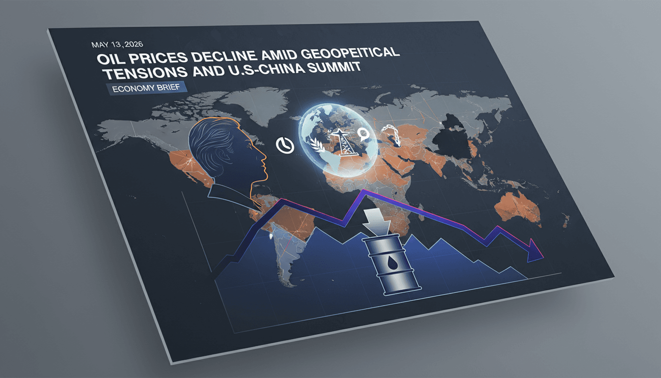 Oil prices decline graphic with geopolitical context