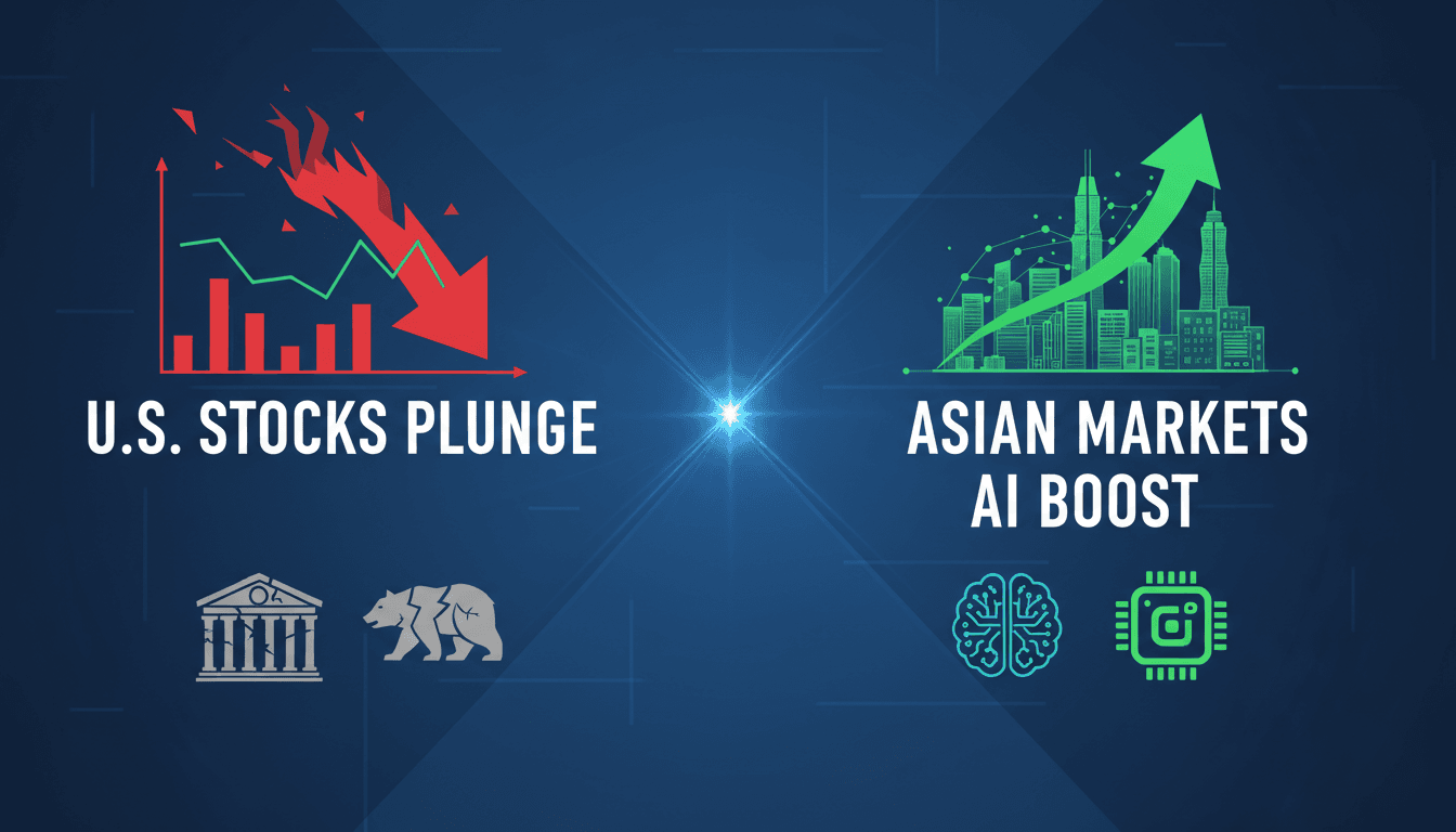 U.S. stocks face significant selloff amid bond market volatility while AI optimism boosts Asian markets