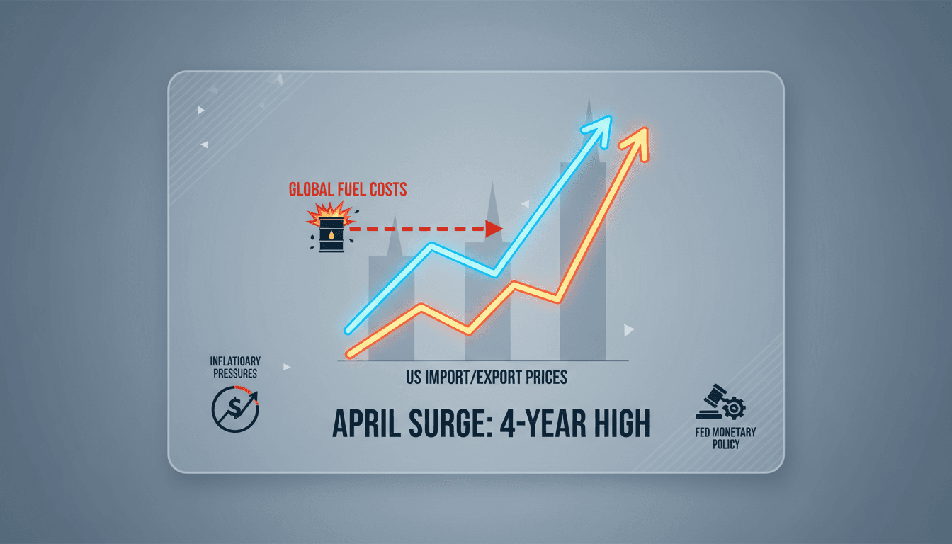 US import and export prices surge due to rising fuel costs