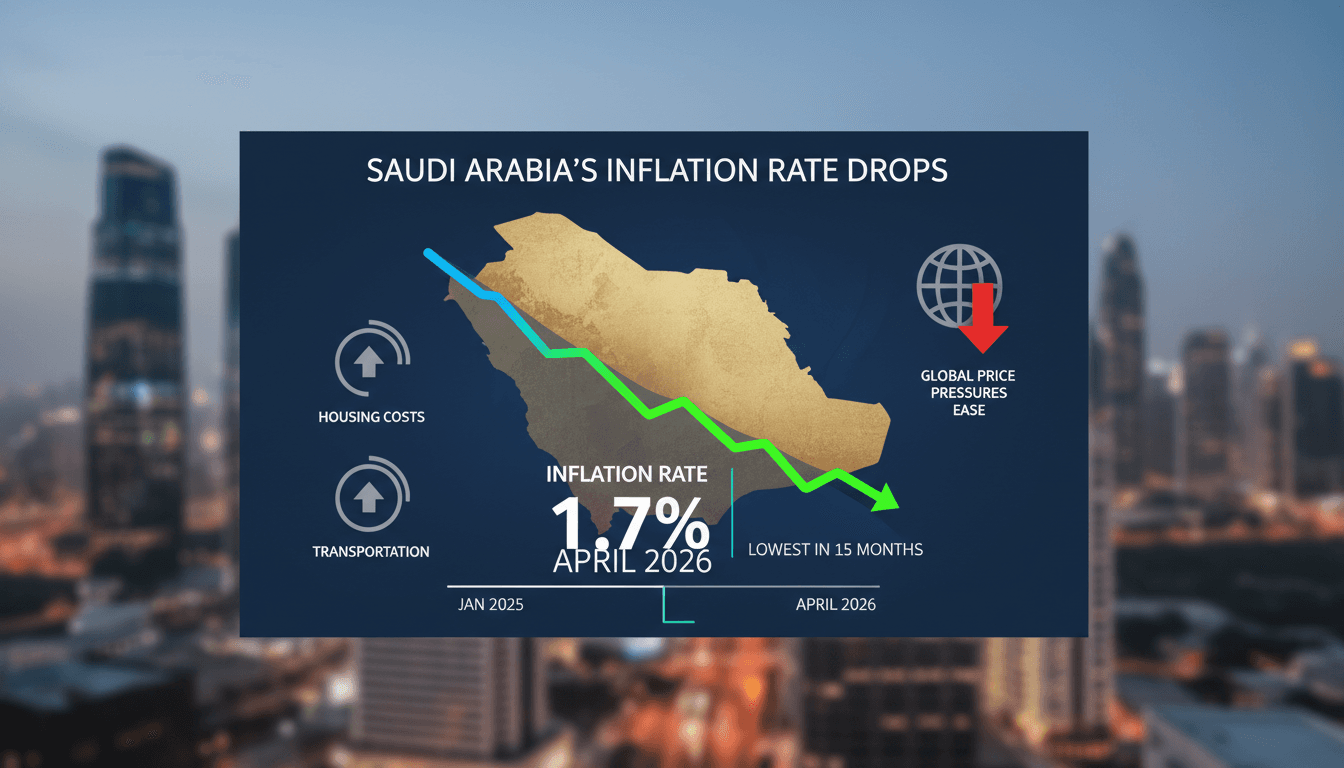 Saudi Arabia's inflation rate drops to 1.7%, lowest in 15 months