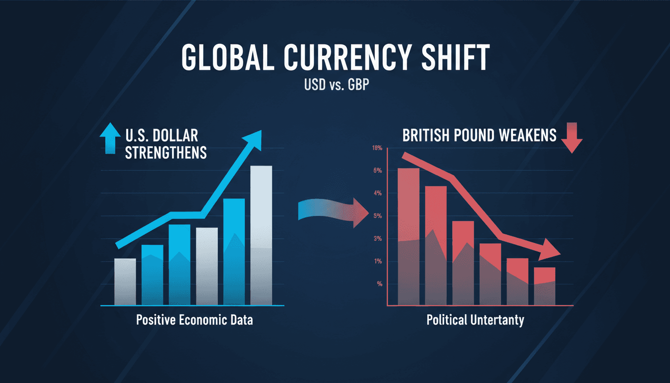 U.S. dollar strengthens amid positive economic data while British pound faces political uncertainty