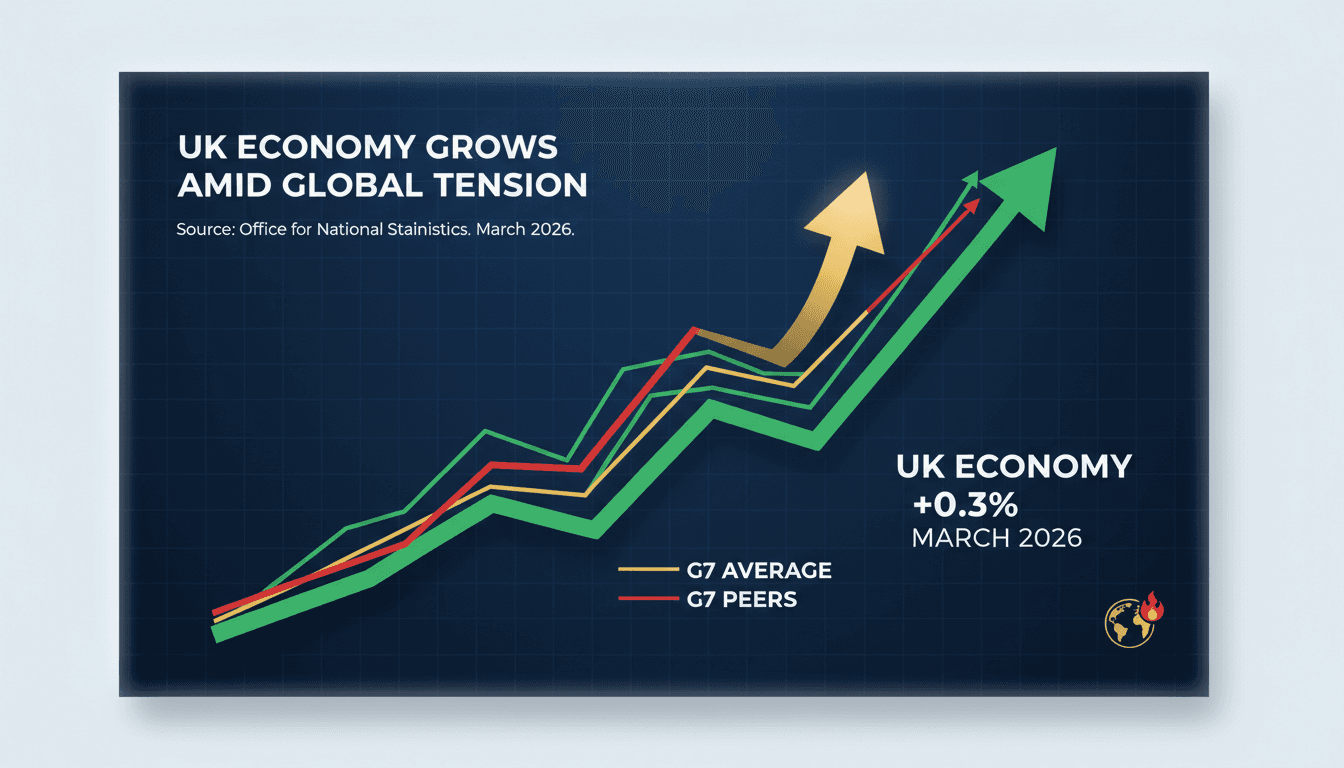 UK economy grows 0.3% amid Iran war