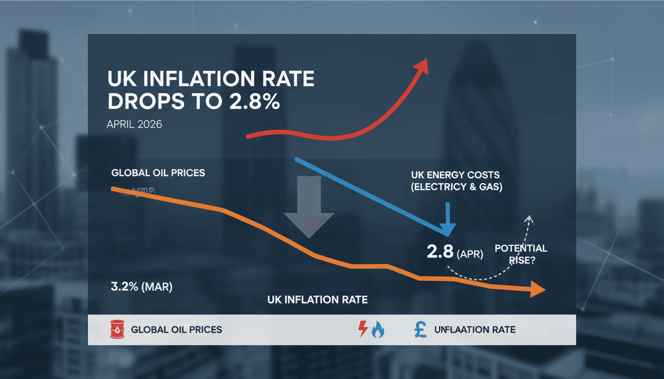 UK inflation rate drops to 2.8% amid lower energy costs