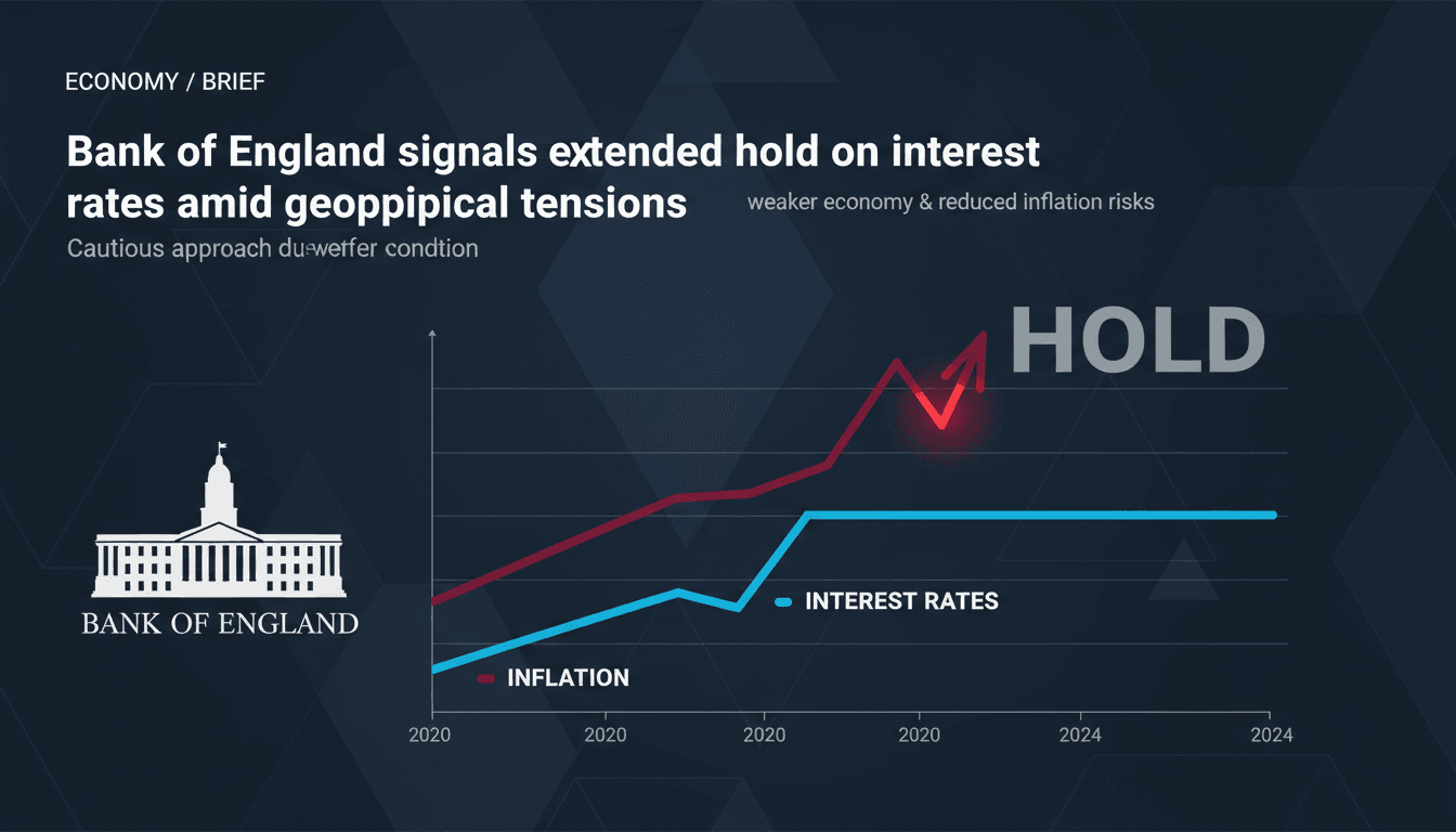 Bank of England building with financial graphs overlay