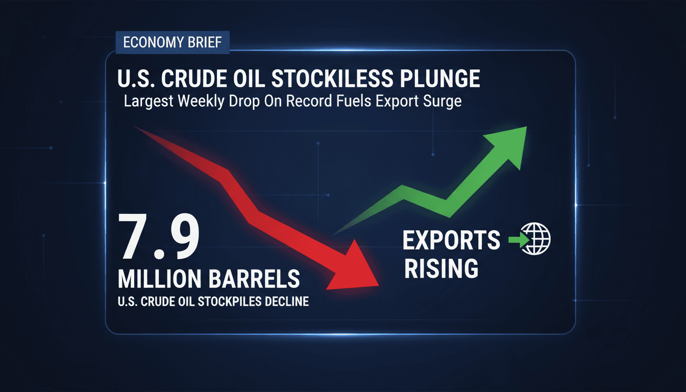 U.S. crude oil stockpiles decline by 7.9 million barrels amid rising exports