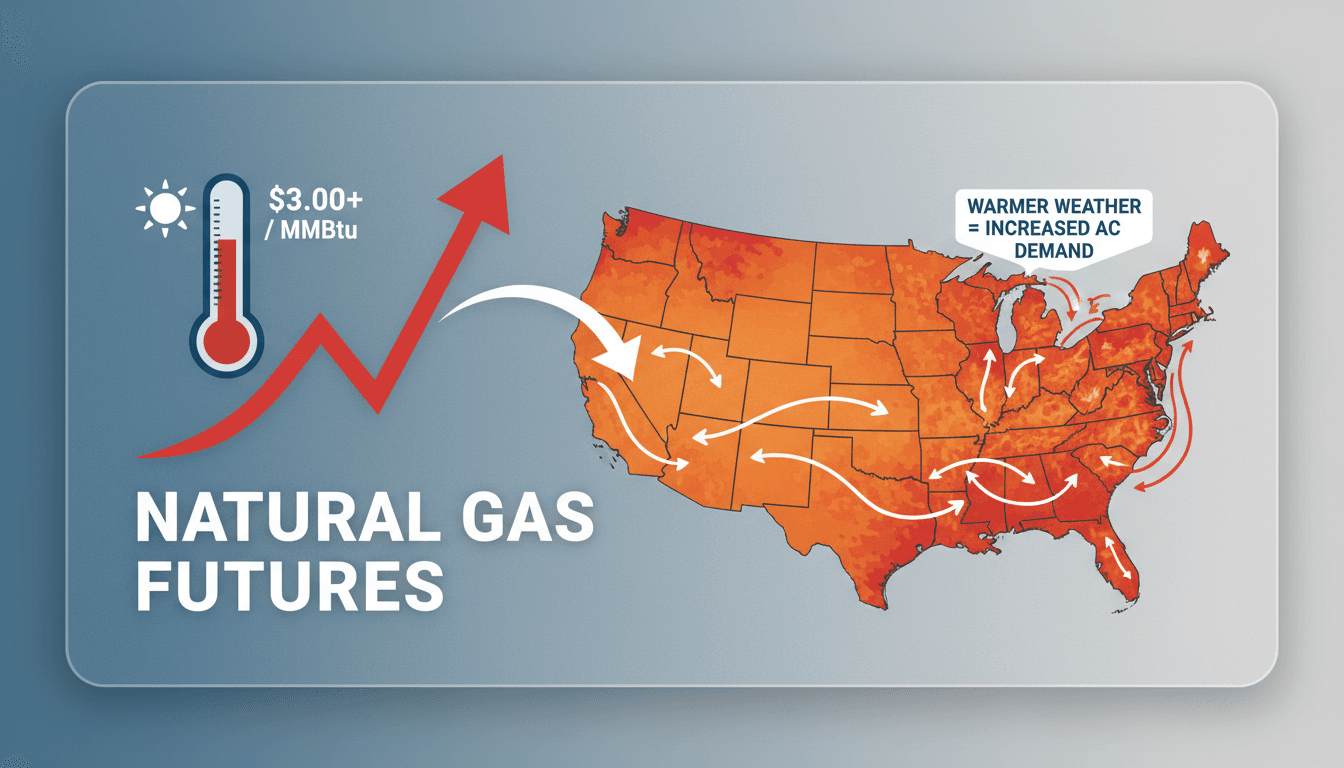 U.S. natural gas futures rise above $3 due to increased demand from warmer weather