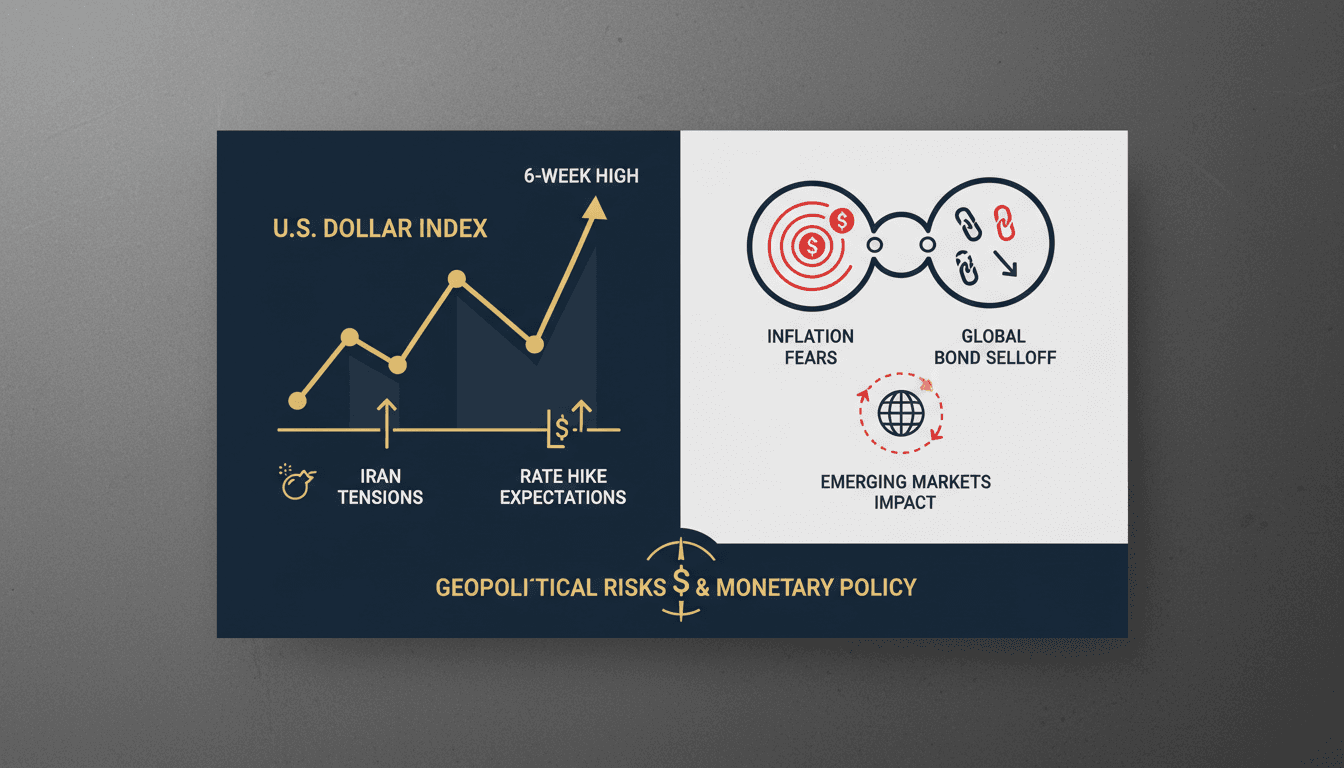 U.S. dollar index chart showing recent trends and geopolitical impacts