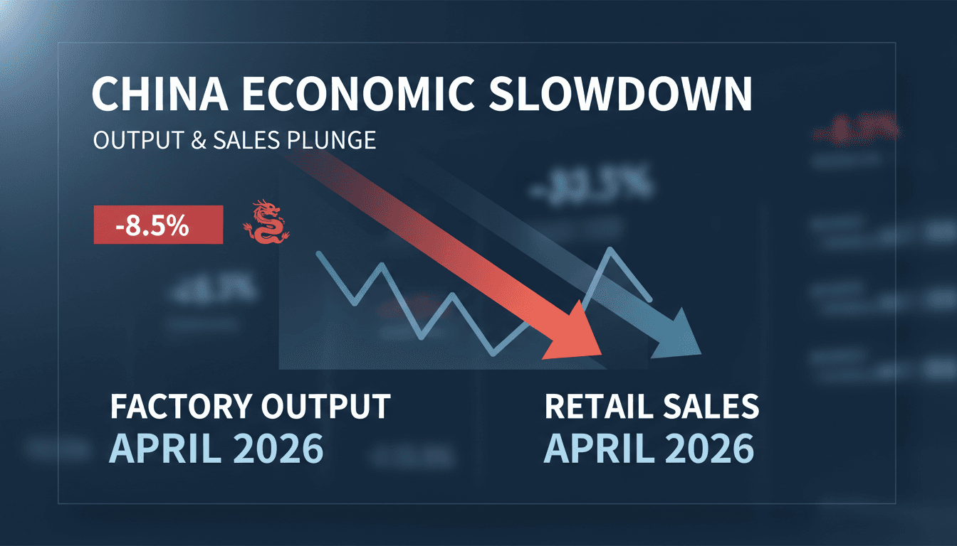 China's economy experiences significant slowdown in April 2026