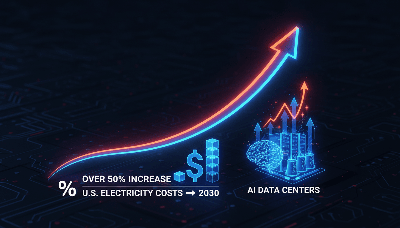Graph showing projected increase in electricity costs due to AI data centers