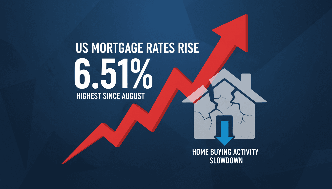Graph showing the rise of US mortgage rates to 6.51%