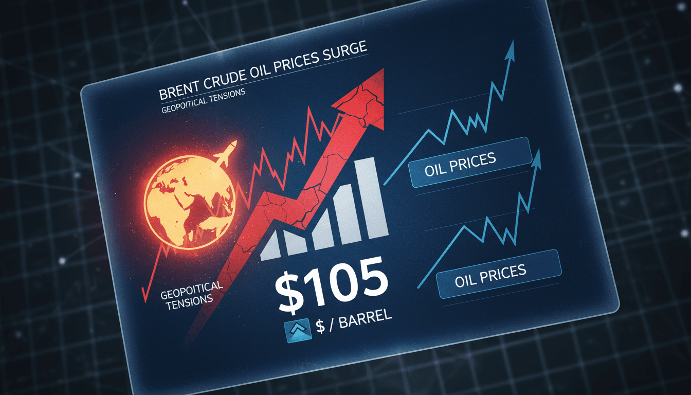 Graph showing the rise in Brent crude oil prices amid geopolitical tensions.