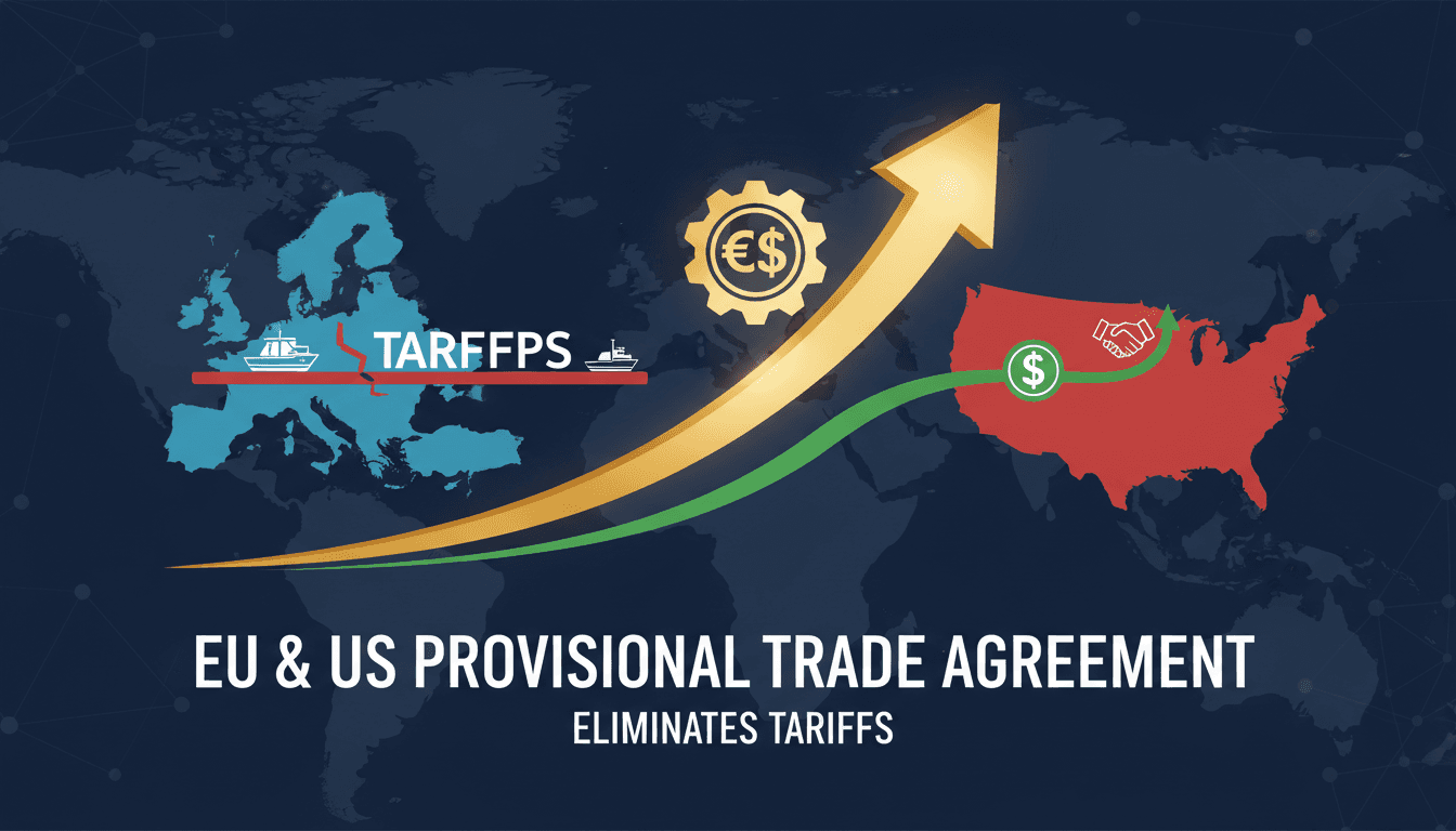EU and US flags representing the new trade agreement