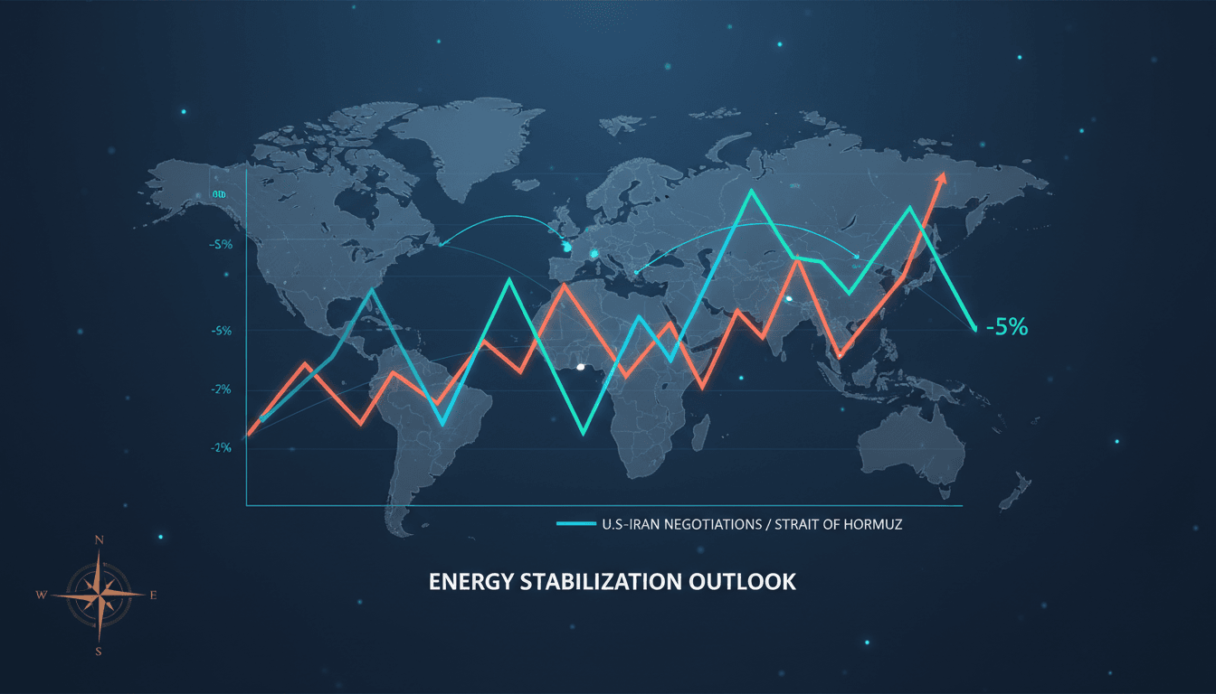 Graph showing the decline in European natural gas prices linked to U.S.-Iran negotiations.