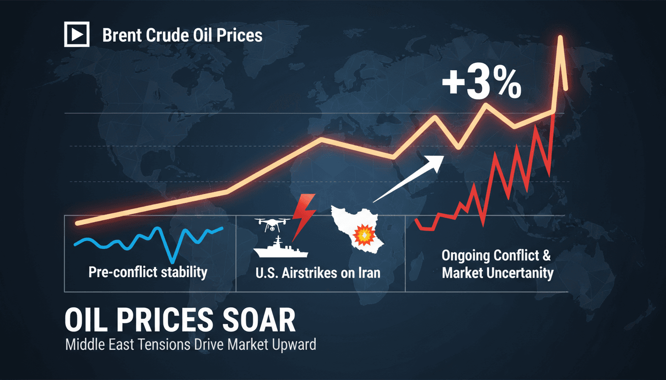 Oil prices rise sharply following U.S. airstrikes on Iran