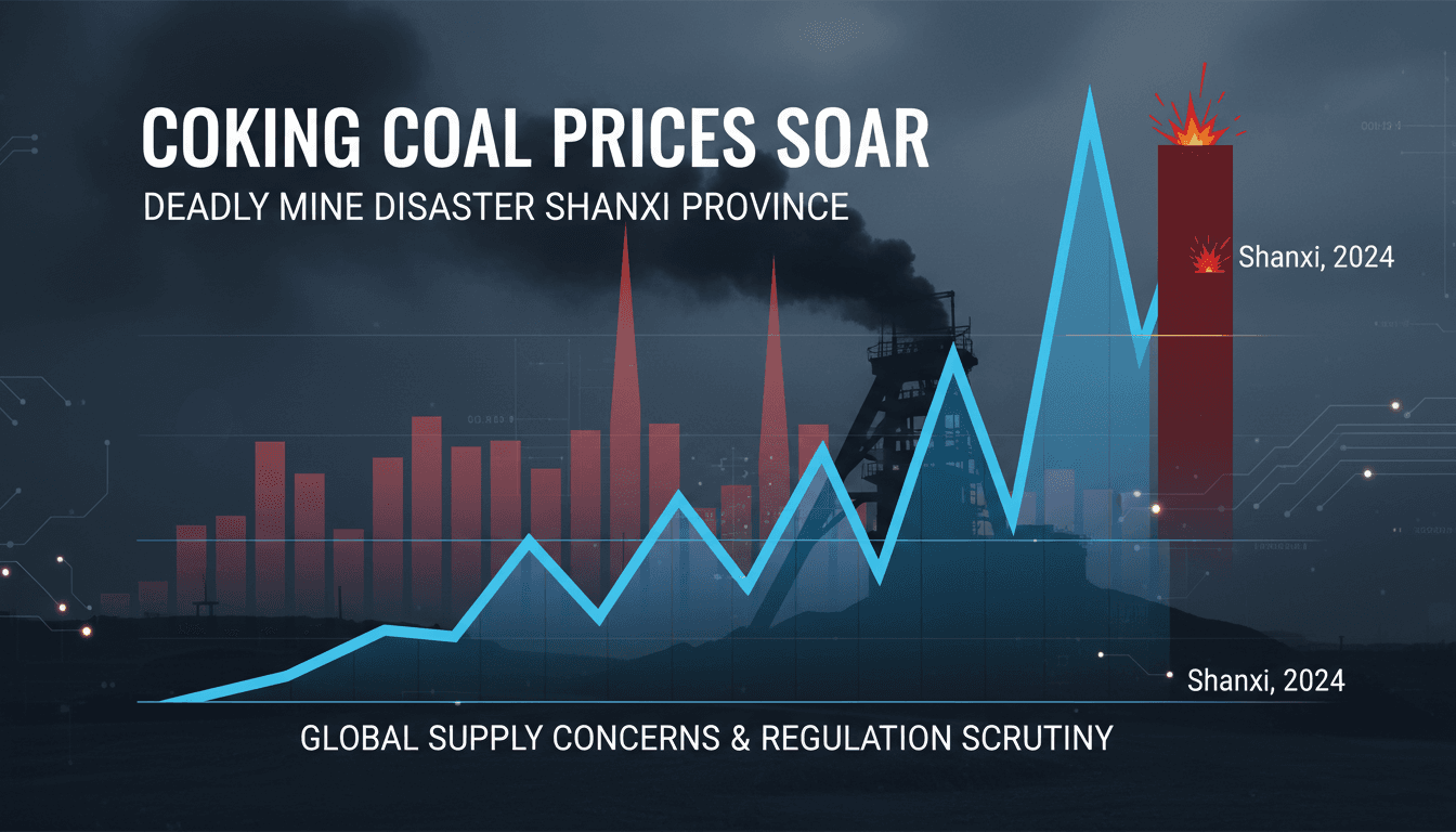 Graph showing the rise in coking coal prices following the Shanxi mining disaster.