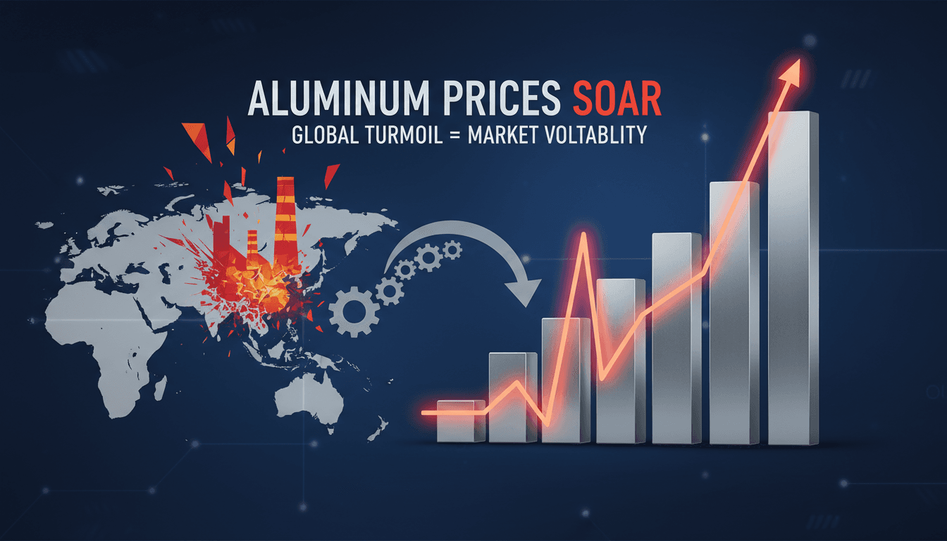 Graph showing the rise in aluminum prices linked to geopolitical tensions.