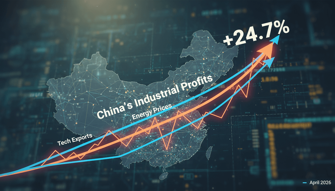 Graph showing China's industrial profit growth in April 2026