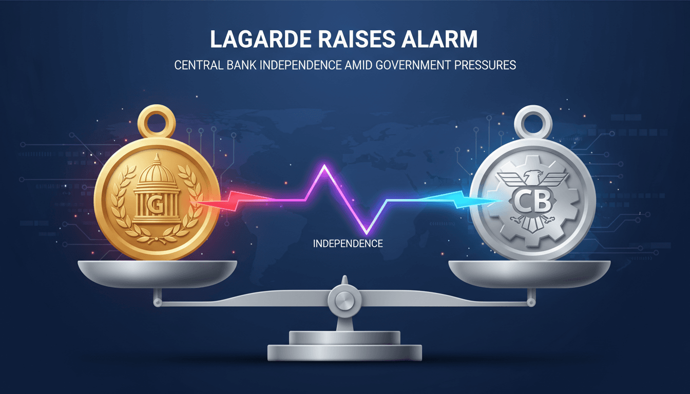 Christine Lagarde speaking on central bank independence issues