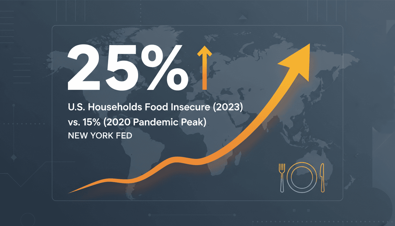 Graph showing the rise of food insecurity in the U.S. over time.