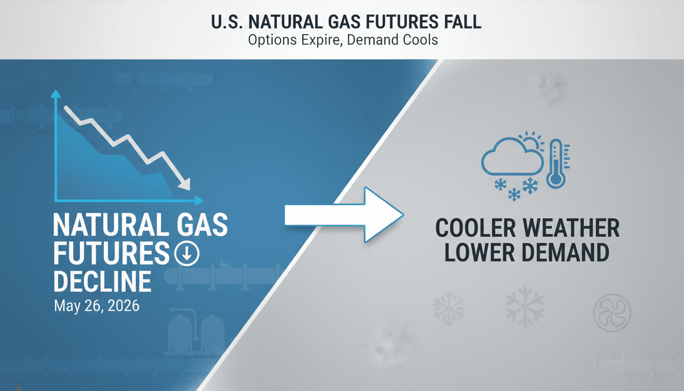 Graph showing the decline in U.S. natural gas futures prices.