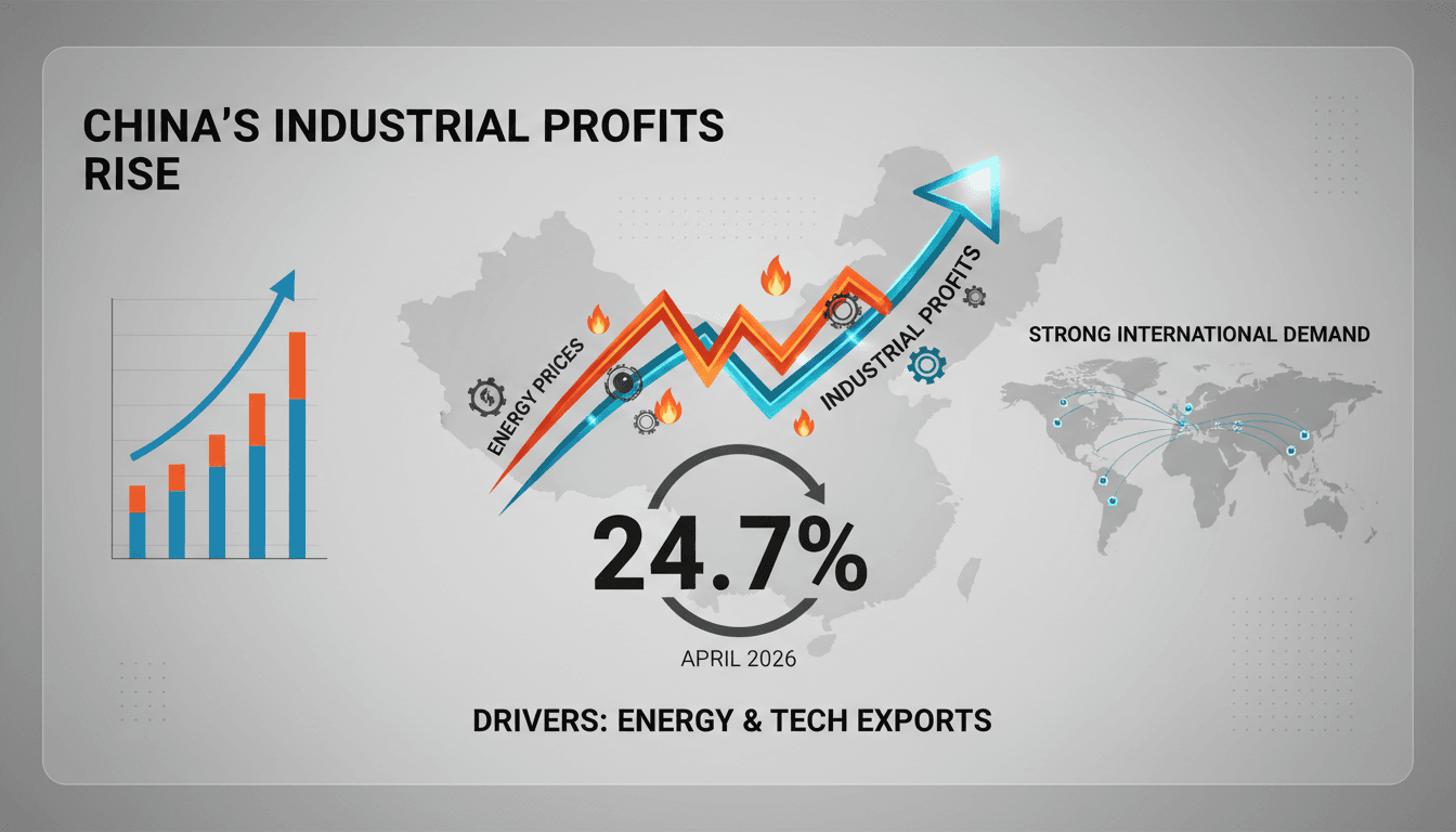 Graph showing China's industrial profit growth in April 2026