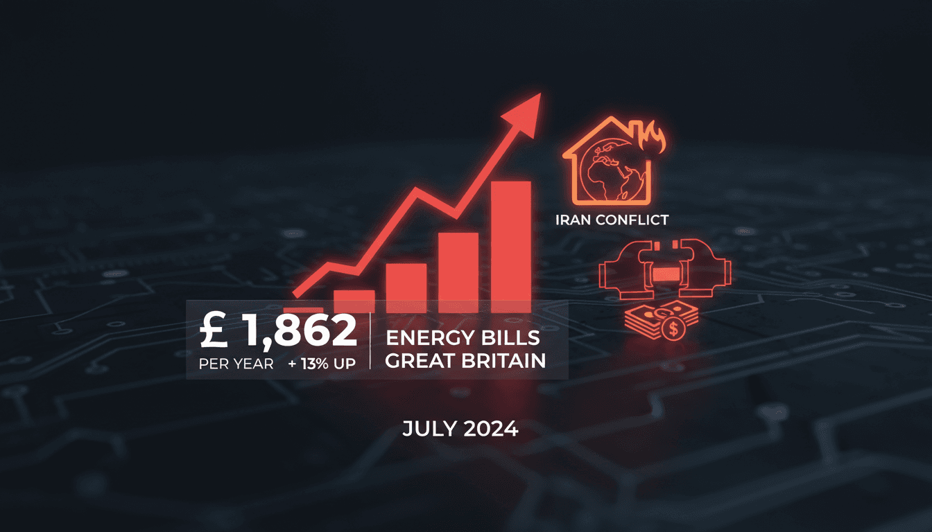 Graph showing the rise in energy prices and its impact on households in Great Britain.