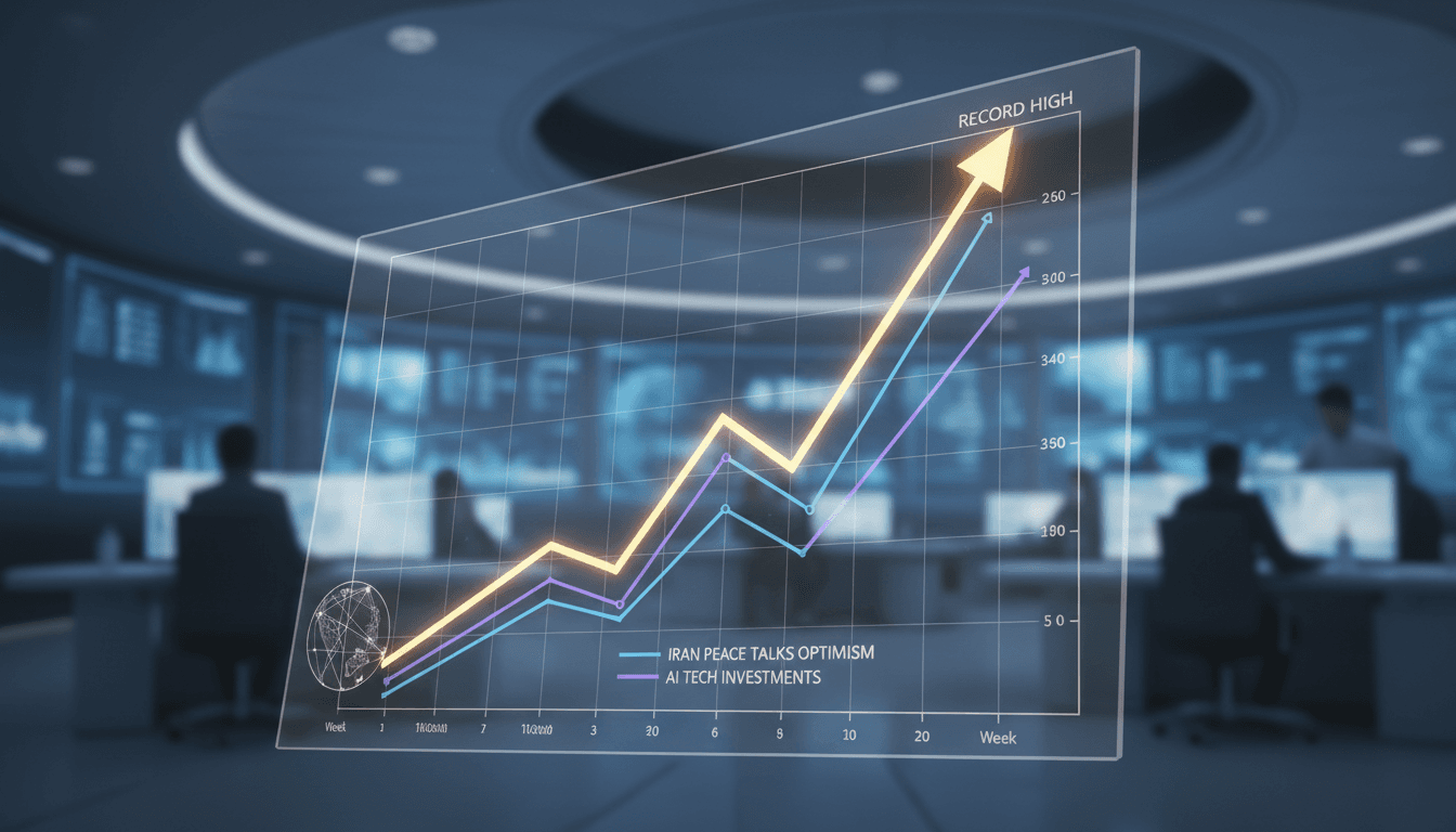 U.S. stock market graph showing record highs and trends