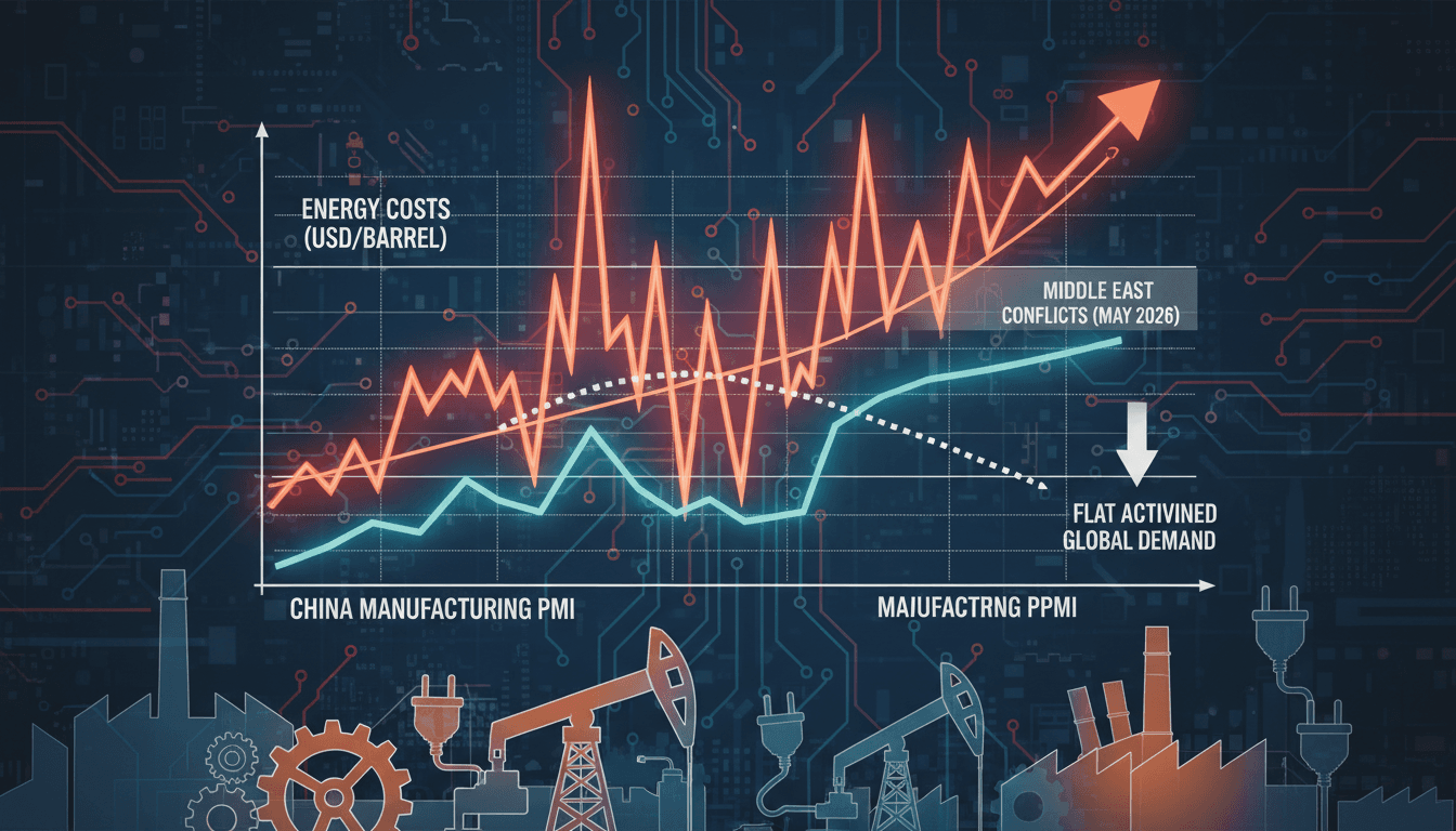 Graph showing China's manufacturing activity trends and energy costs.