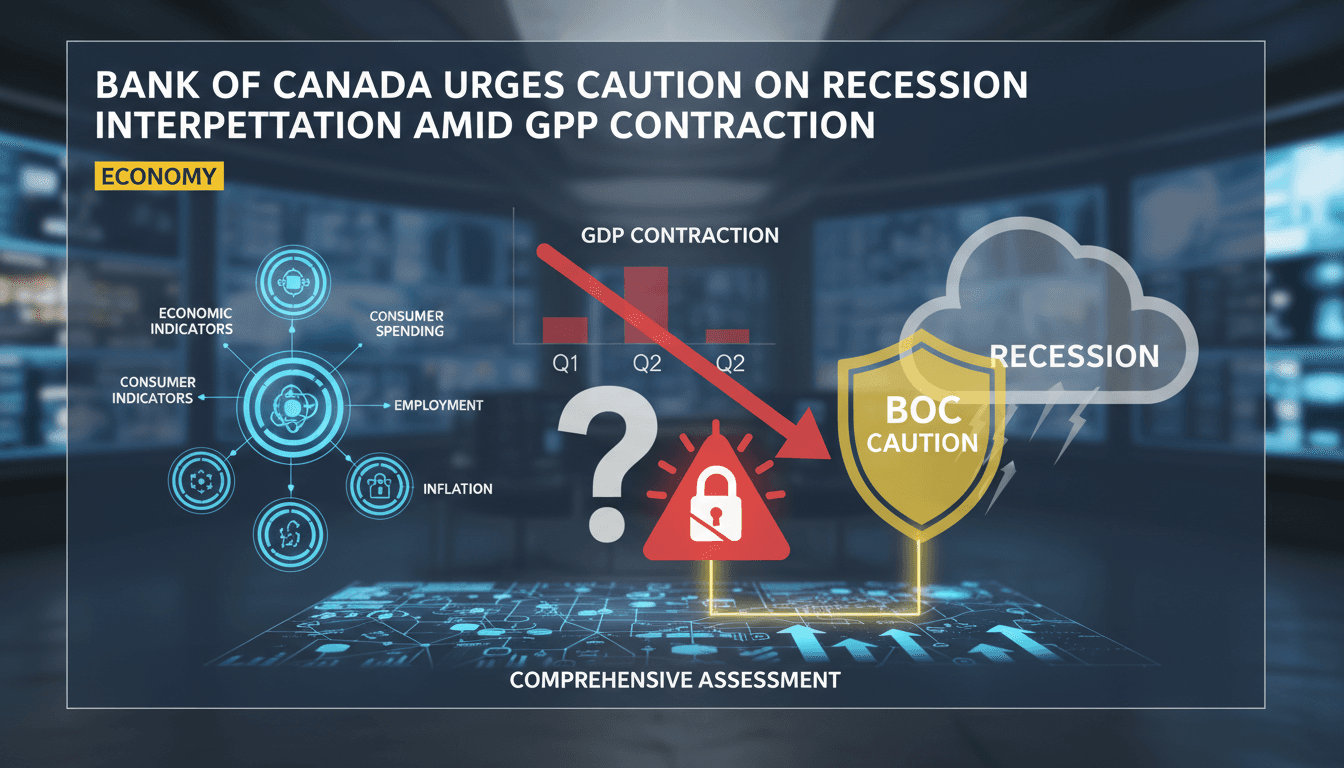 Bank of Canada building with economic data overlay