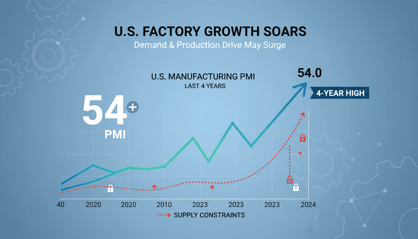 U.S. manufacturing growth chart showing PMI increase