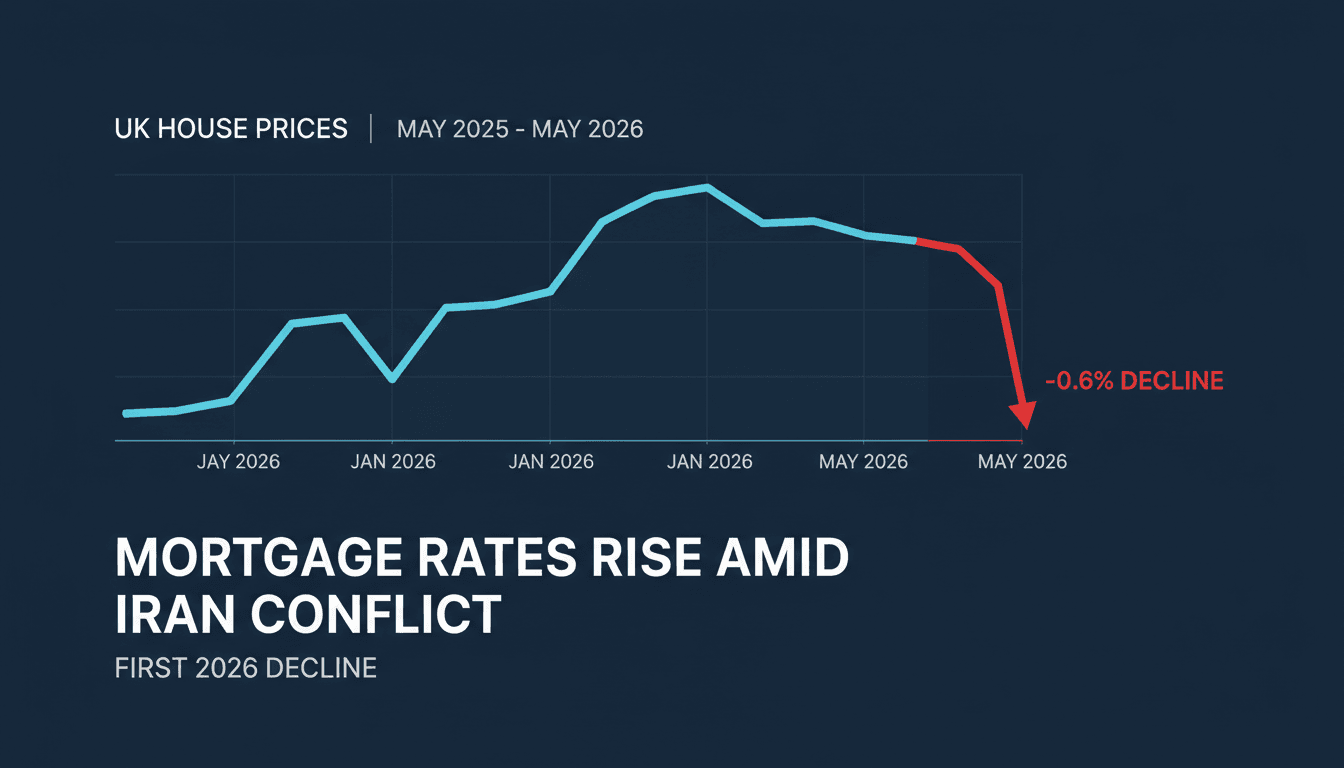 Graph showing the decline in UK house prices in May 2026