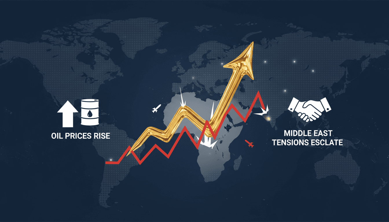 Oil prices rise due to escalating military actions in the Middle East.