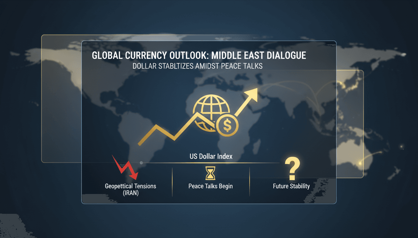 US dollar symbol with a backdrop of Middle East peace negotiations