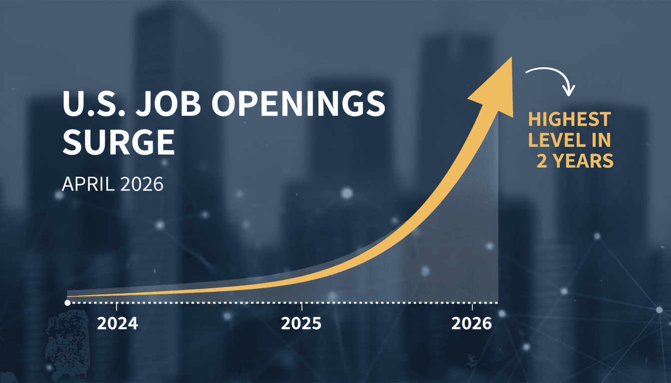 Graph showing the rise in U.S. job openings over the past two years.