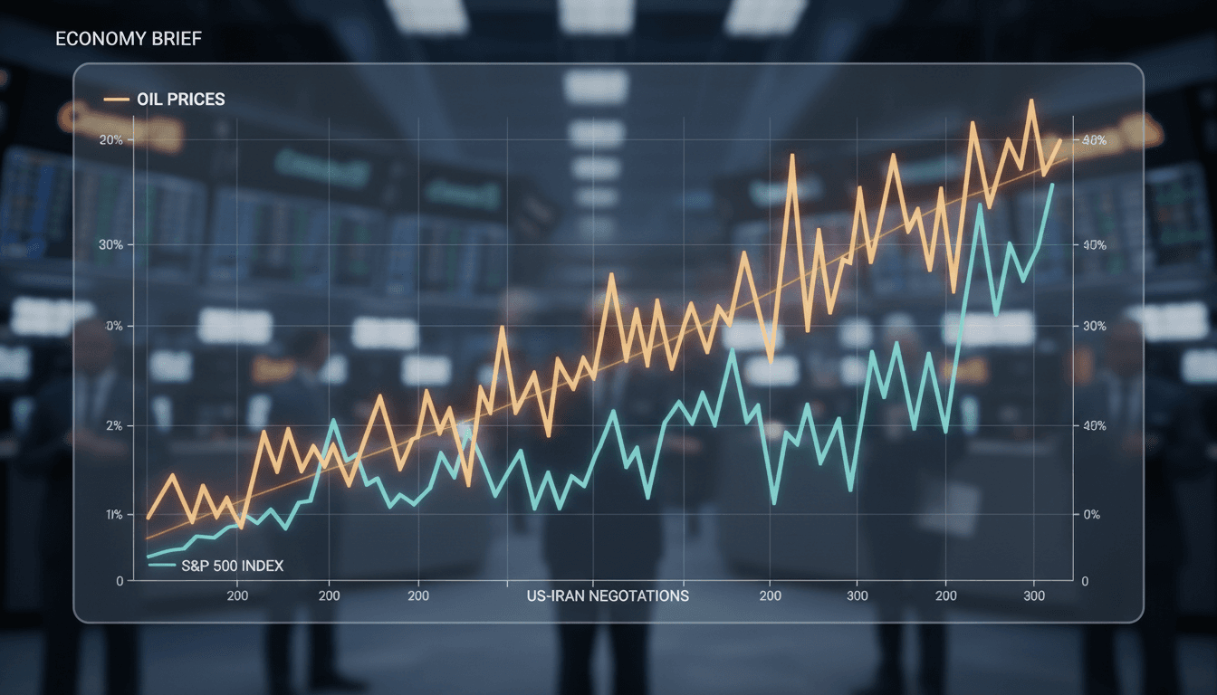 Graph showing the rise in oil prices and S&P 500 during US-Iran negotiations.