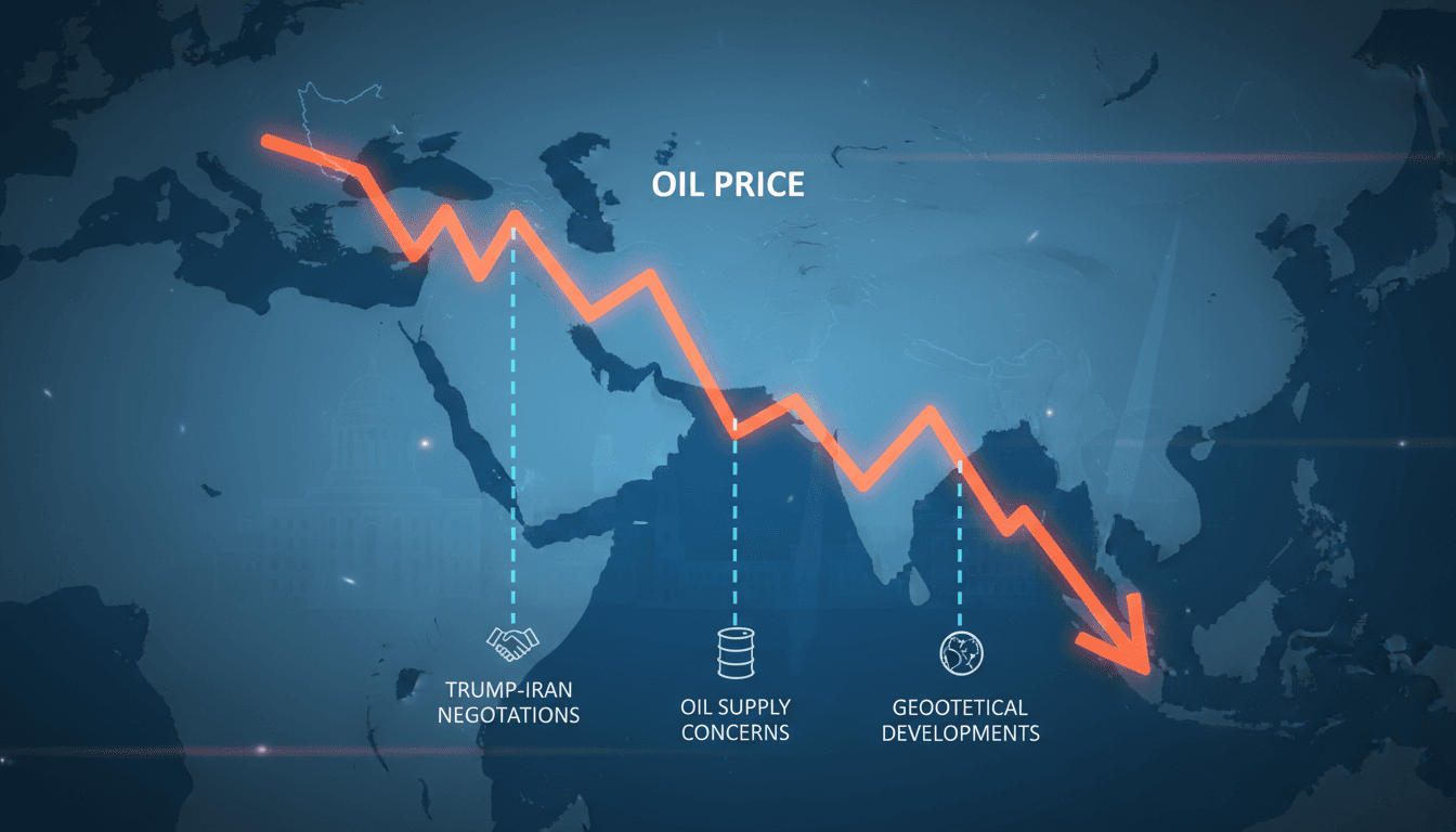Oil market analysis showing price decline after geopolitical news